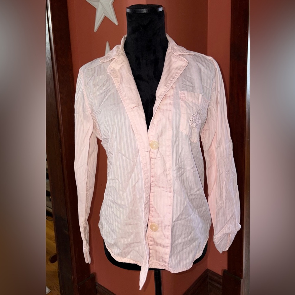 Ralph Lauren Light Pink Striped Pajama Top
